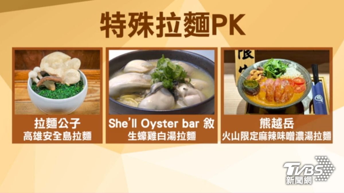特殊拉麵比拚,成功炒熱話題。(圖/TVBS)