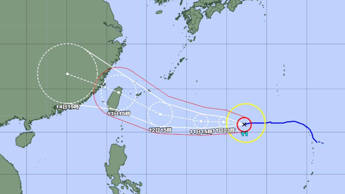 楊柳颱風恐登陸 日本氣象廳最新路徑:全台納入暴風警戒範圍