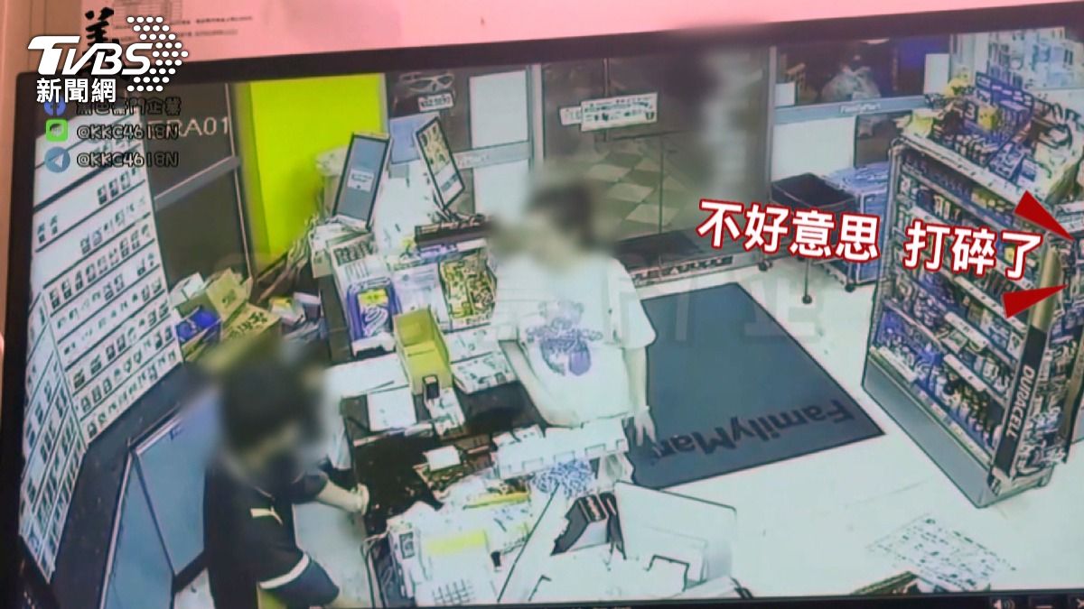 超商女客暴怒，砸碎紅酒瓶割傷店員。(圖／翻攝黑色豪門企業)