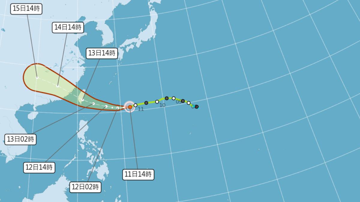 「楊柳」撲台!路徑收斂穩定 擬週三花東登陸、明中午陸警
