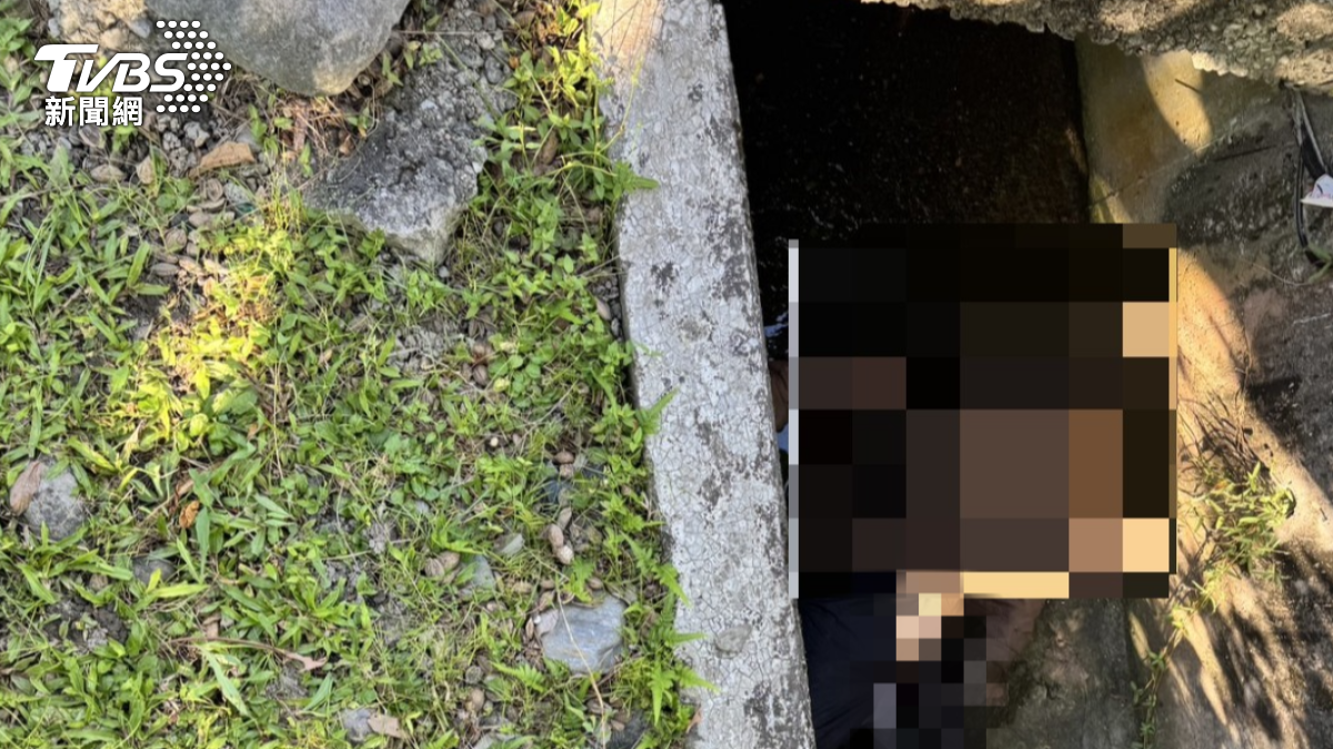 一名陳姓男子倒臥路旁水溝,初判為意外死亡。(圖/TVBS)