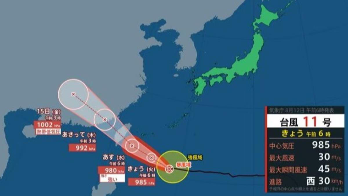 楊柳颱風恐這時「中轉強」貫穿台灣 日氣象廳曝路徑