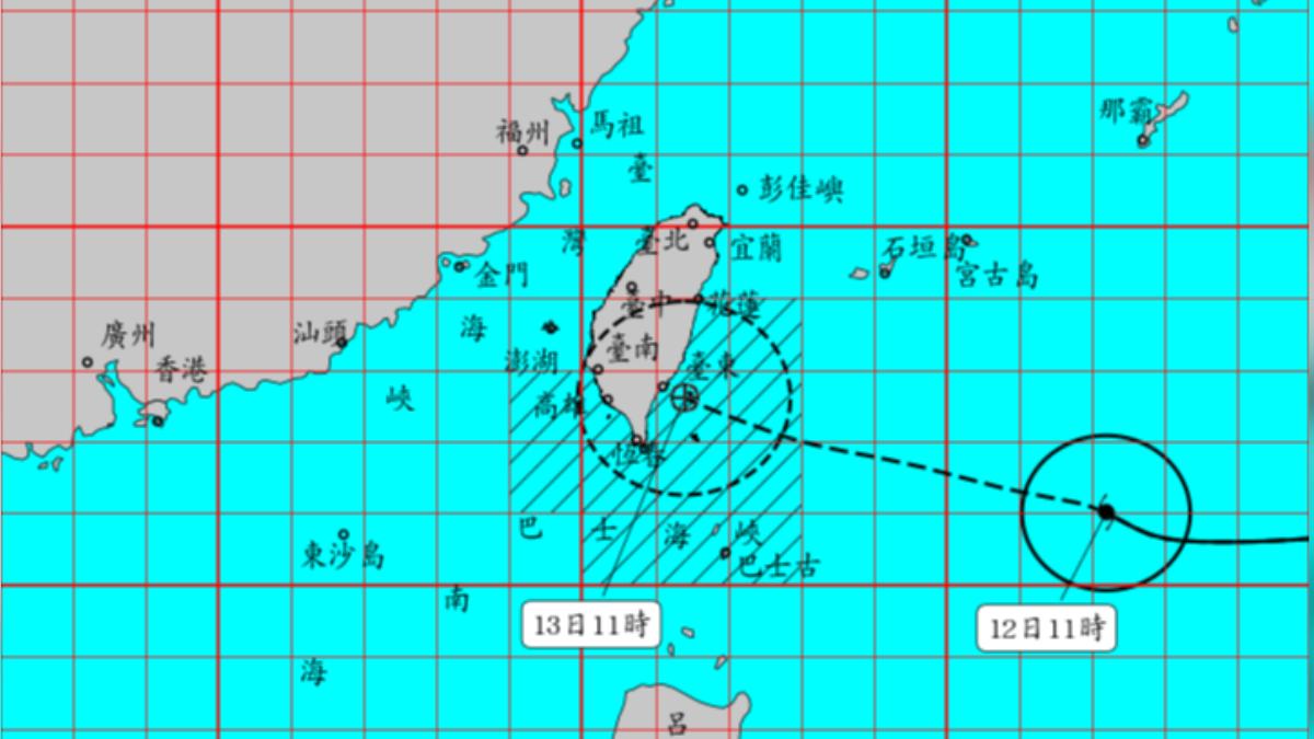 颱風/「楊柳」預計14:30發陸警 首波警戒範圍4縣市