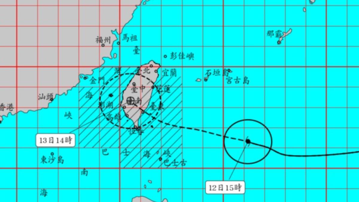 颱風/楊柳衝門口!氣象署一圖看風雨 「半個台灣」慘發紫