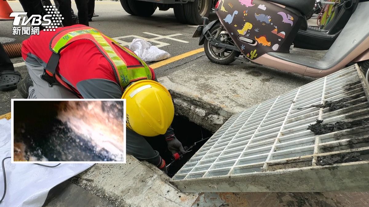台中排水溝「白色珊瑚礁」曝光！環保局祭神器全面體檢　堵塞風險大降。(圖／TVBS)