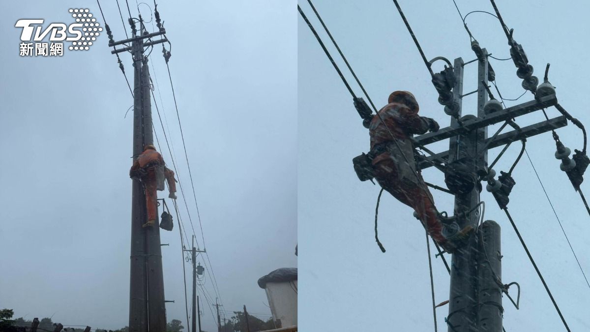 台電人員積極搶修電力。（圖／TVBS）