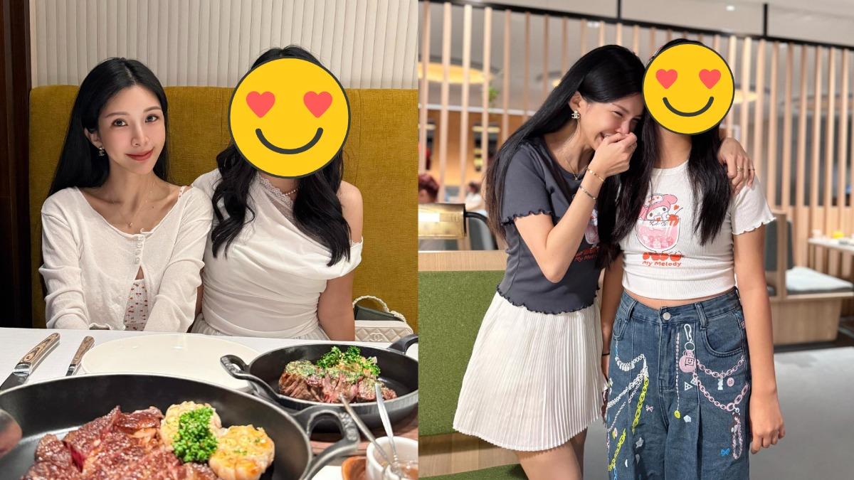 Lala帶女兒吃大餐。(圖/翻攝自La la 蘇心甯臉書)