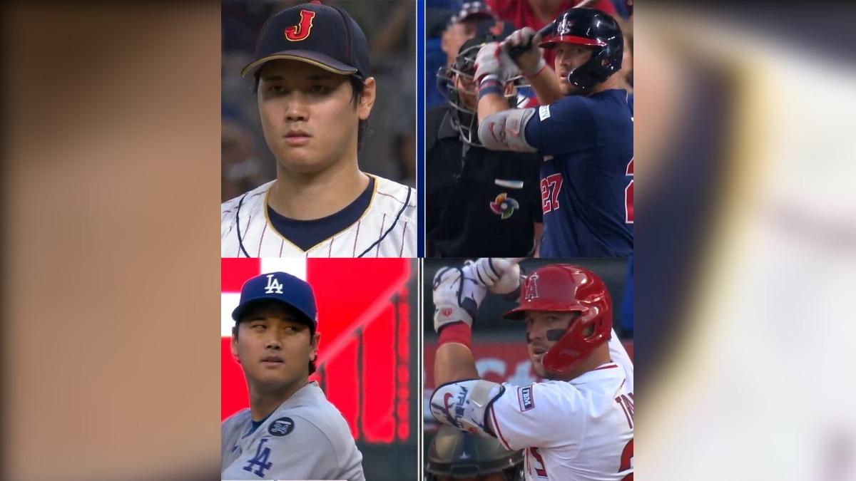 大谷翔平與楚奧特的對決重現2023年經典賽的畫面。(圖/翻攝自X@MLB)