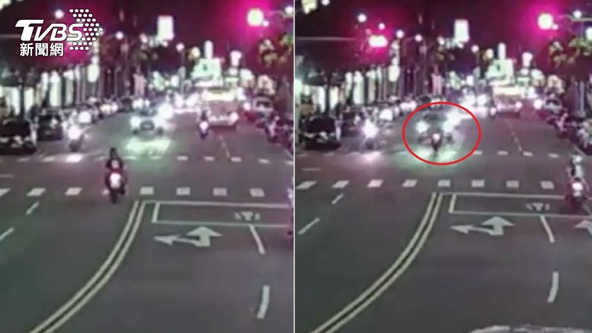 移動神主牌!新北騎士精神不濟違規撞轎車 警局做筆錄又自摔