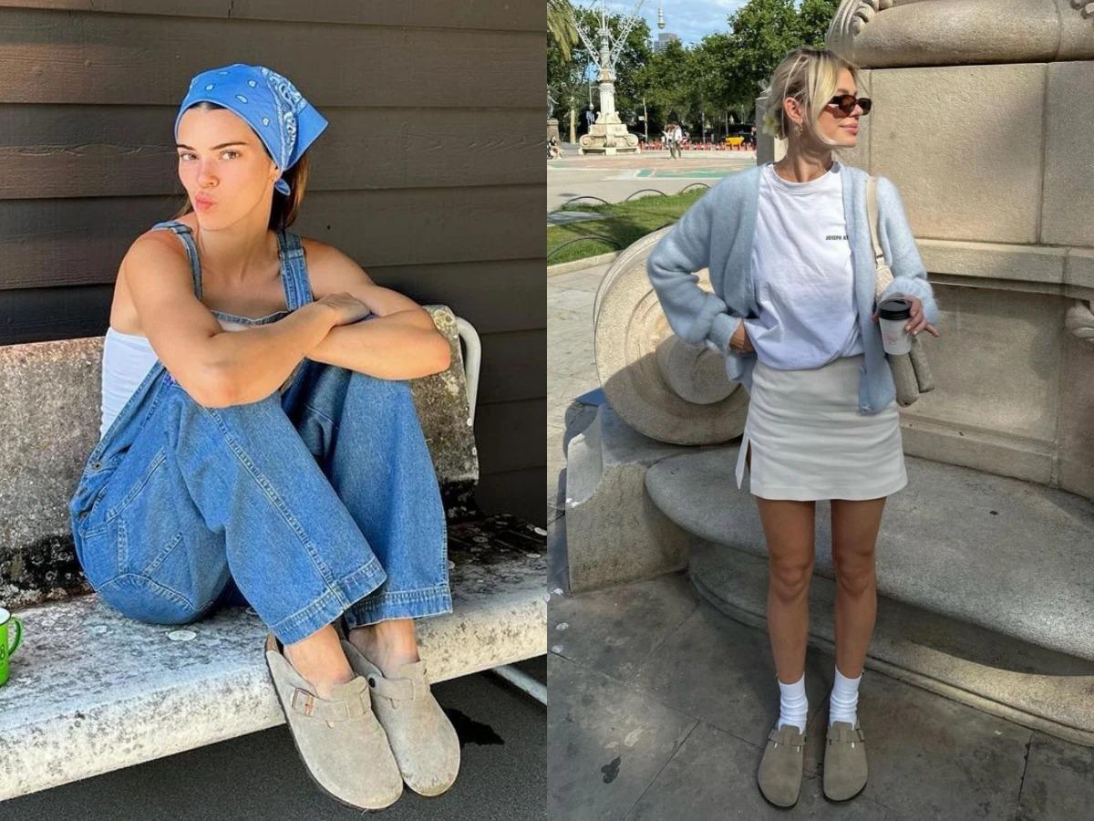 BIRKENSTOCK BOSTON「Taupe」人氣色。（圖／翻攝自IG@kendalljenner、linda.sza）