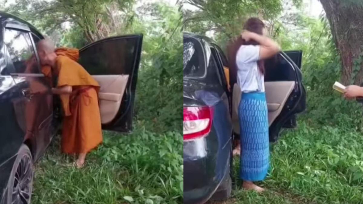 泰僧侶與女車內「親密」遭警查獲 被抓去還俗假車牌遭扣押