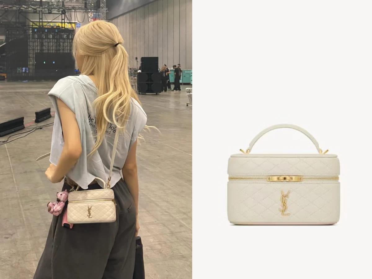 SAINT LAURENT GABY 小羊皮化妝袋。（圖／翻攝自IG@roses_are_rosie、SAINT LAURENT官網）