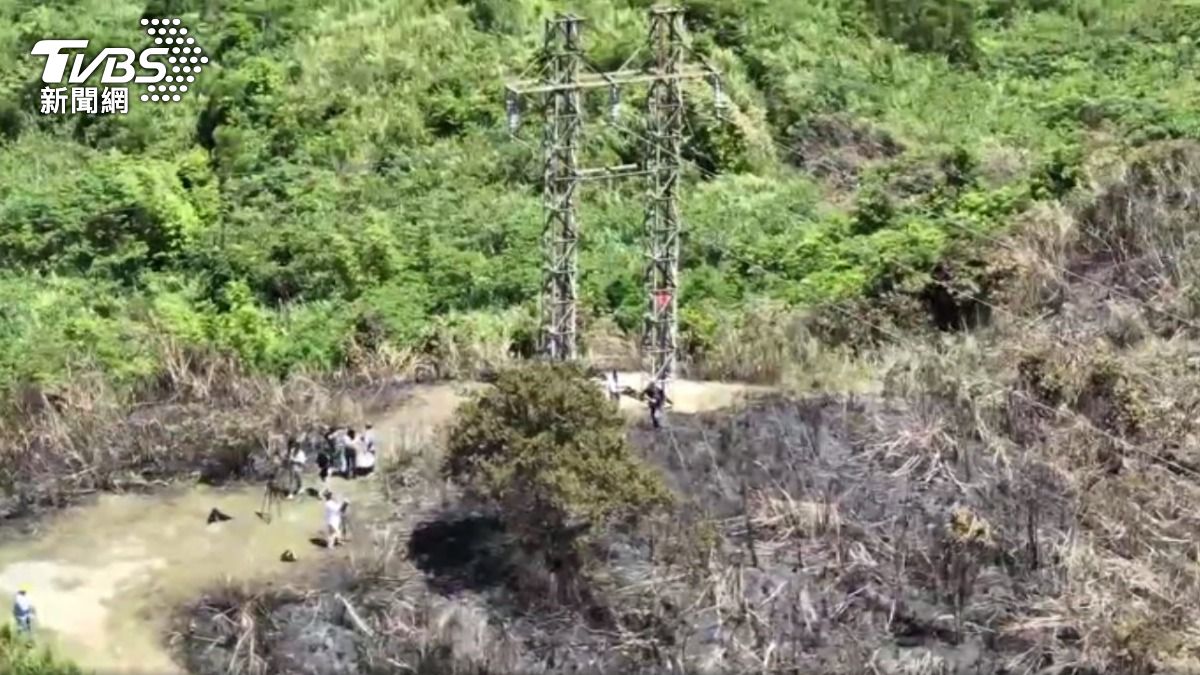 樹林大同山觸電命案,燃燒約60平方公尺。(圖/TVBS)