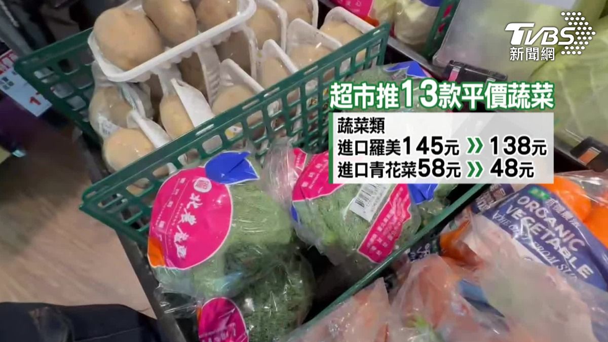 豪雨炸產地!超市13款蔬菜7天特價。(圖/TVBS)