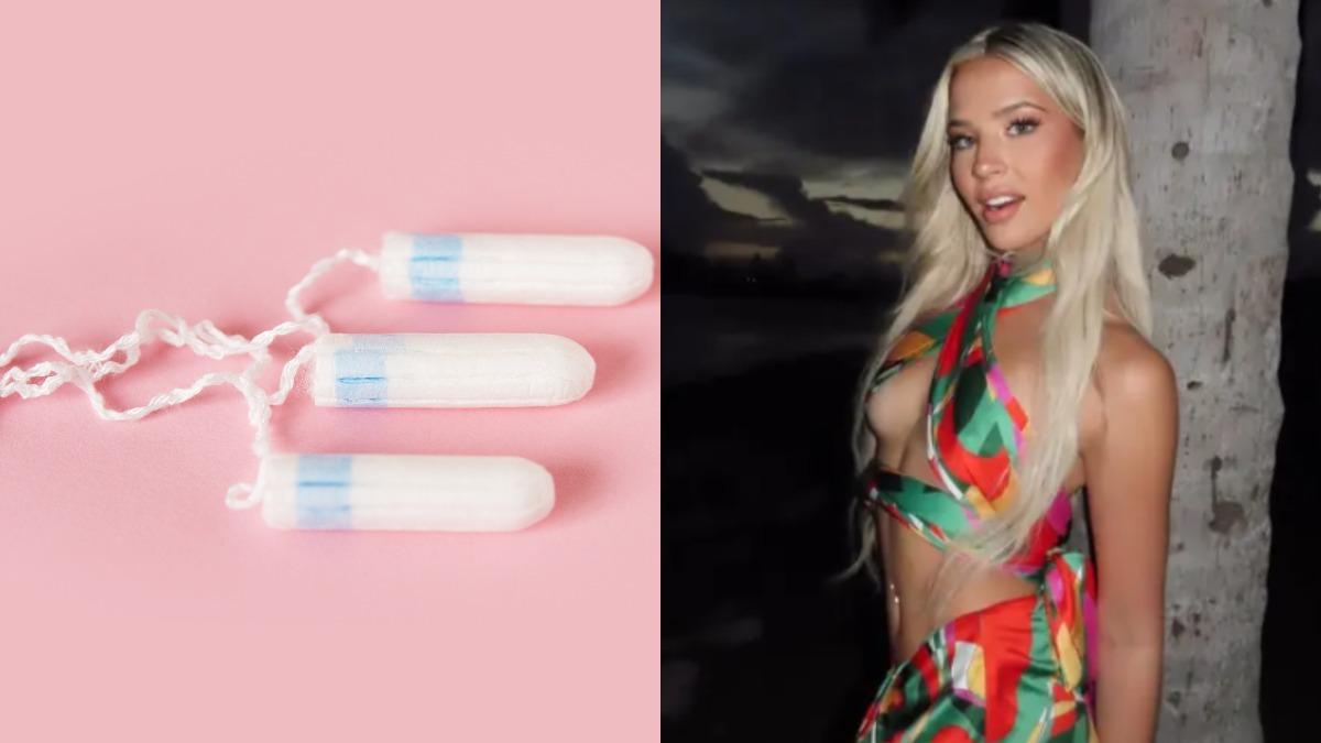 美國女星賽凡娜（Savannah Miller）　分享她先前曾忘記將衛生棉條取出長達一個月。　（示意圖／達志影像Shutterstock，右圖／翻攝自Instagram@savannahcmiller