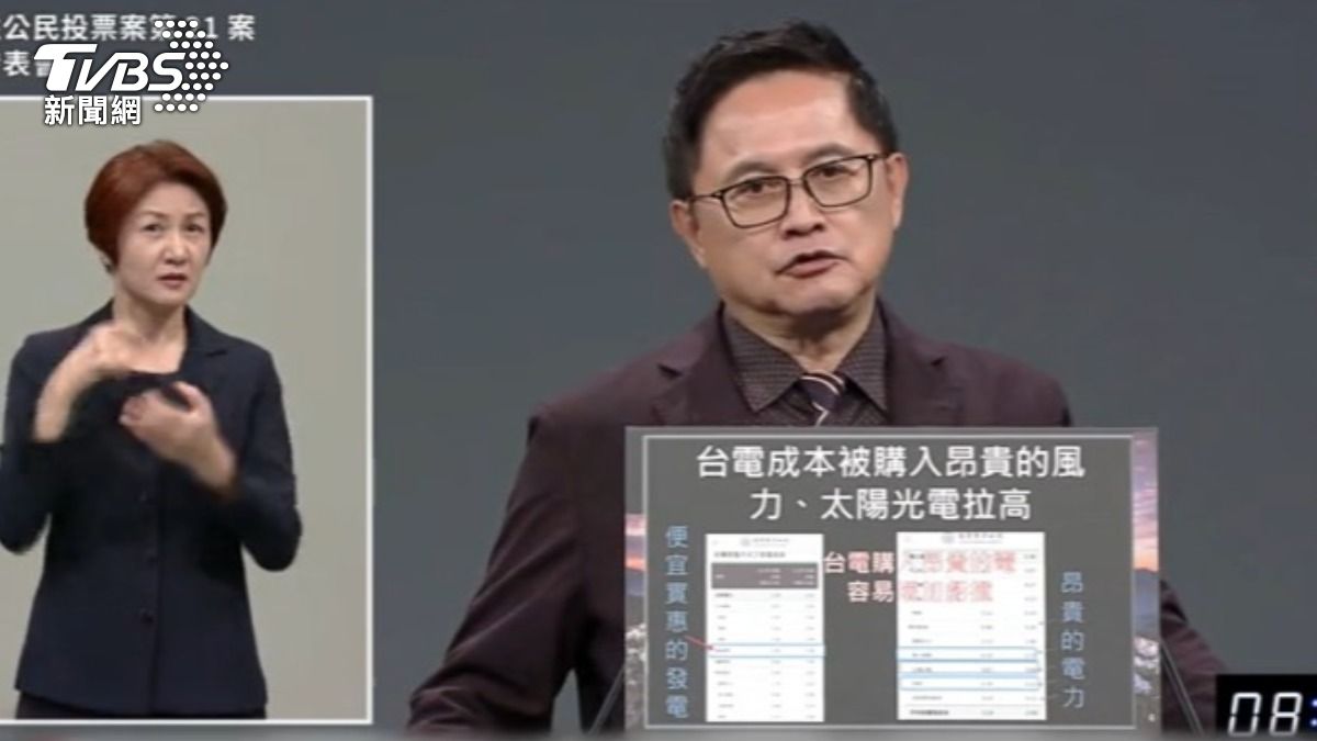 和碩董事長童子賢，強調核電乾淨且便宜，酸政府要是不會持家、顧家，就該辭職。（圖／TVBS）