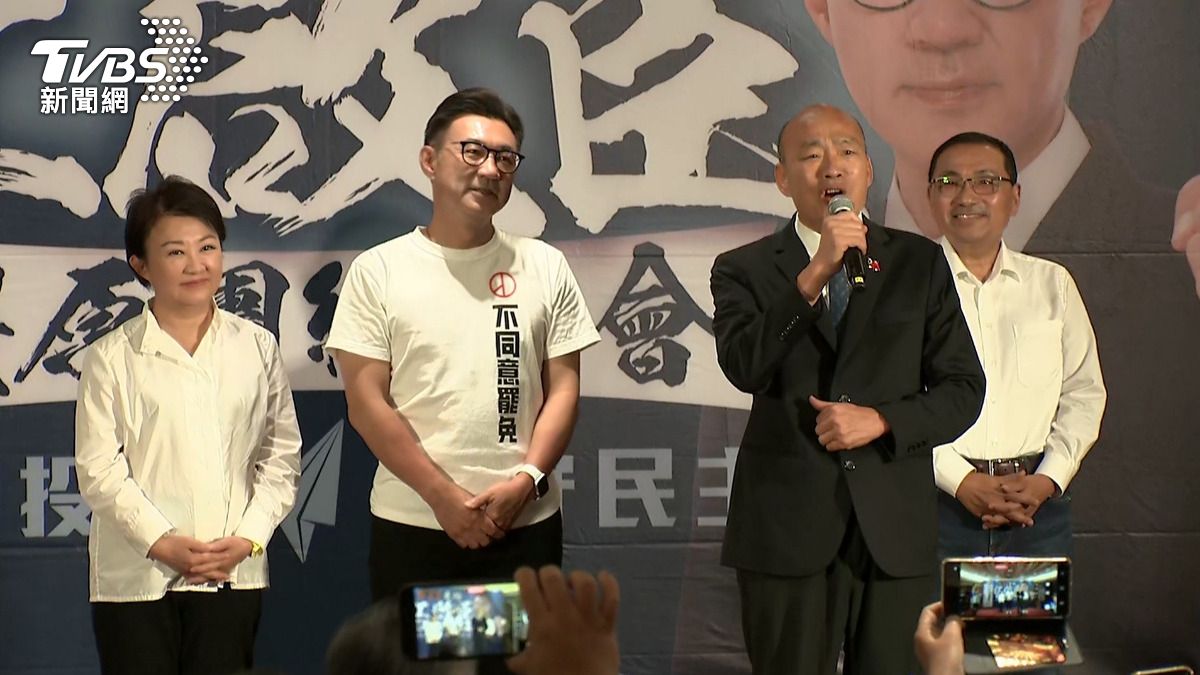 江啟臣反罷免大咖齊聚！「禿子漢子燕子」站台　民眾黨主席也到場。(圖／TVBS) 