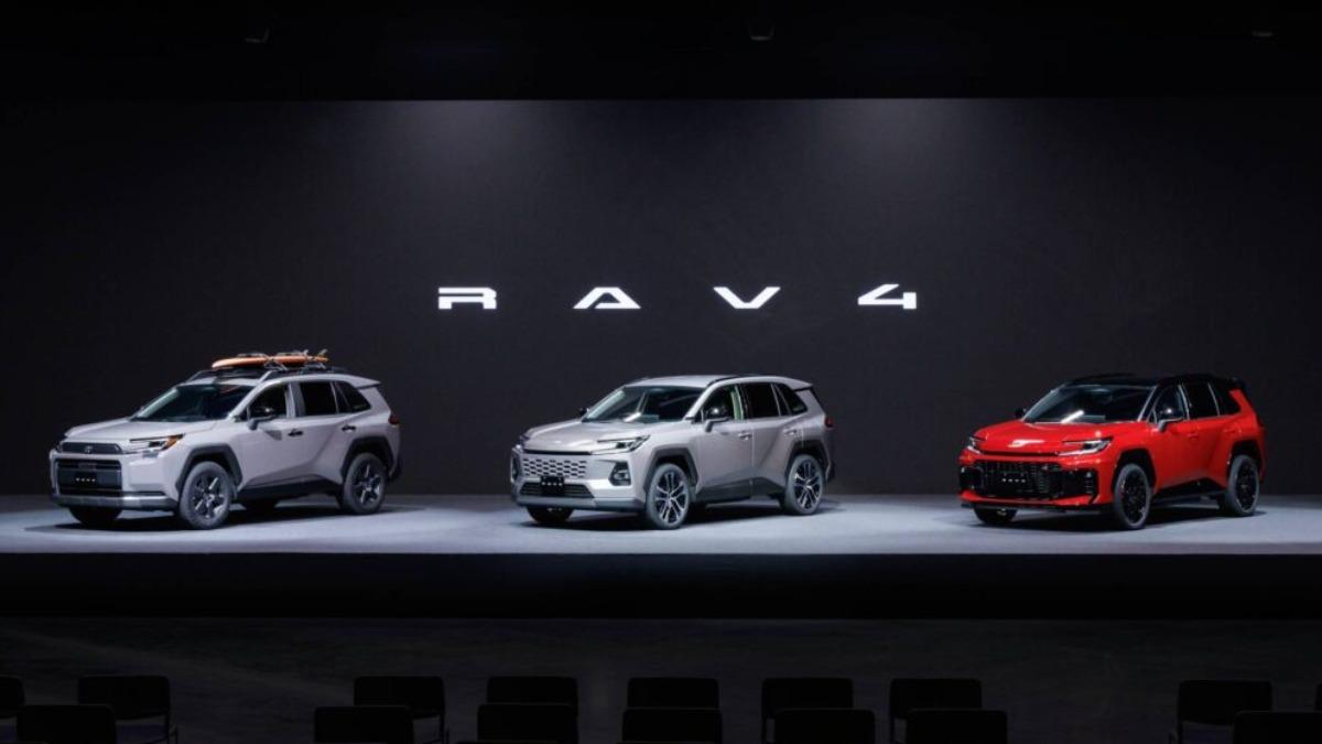於台灣時間5月21日進行全球首演的第6代Toyota RAV4，分為「Core」、「Adventure」及「GR Sport」三大車型。（圖／Toyota提供）
