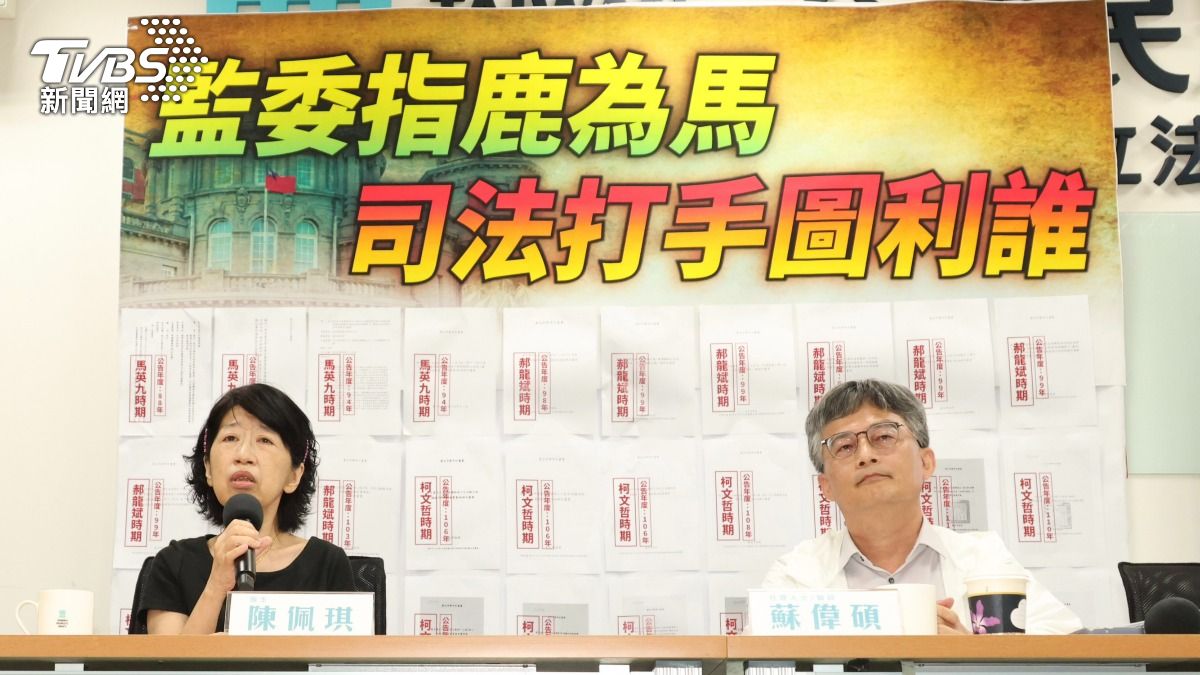 社運人士蘇偉碩指控柯案淪政治鬥爭,柯文哲妻子陳佩琪也現身記者會。(圖/潘建樺)
