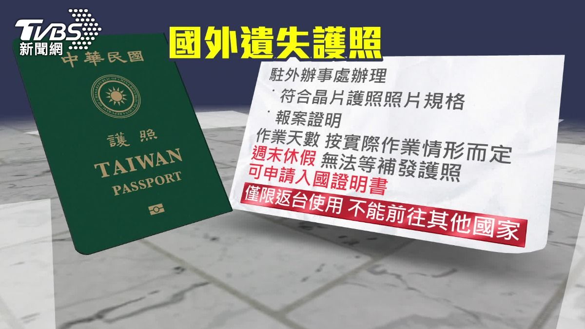 在國外弄丟護照,得要辦事處去申請補辦。(圖/TVBS)