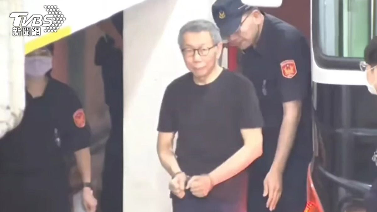 柯文哲出庭京華城案。（圖／TVBS）