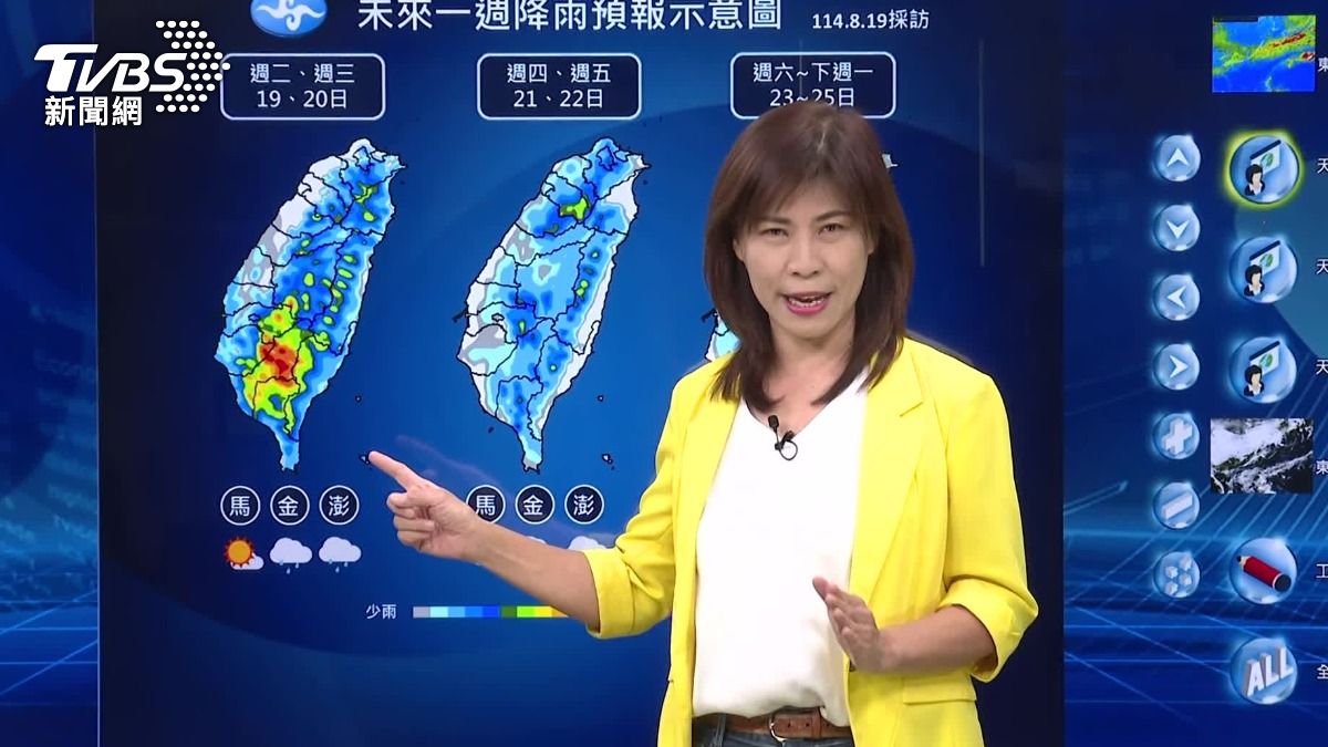 氣象署提醒，週二週三要多留意午後陣雨。（圖／TVBS）