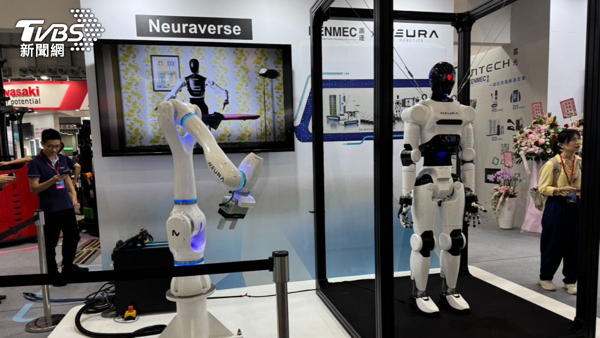 廣運積極佈局AI機器人,與德廠NEURA Robotics 合作。(圖/謝佩穎攝)