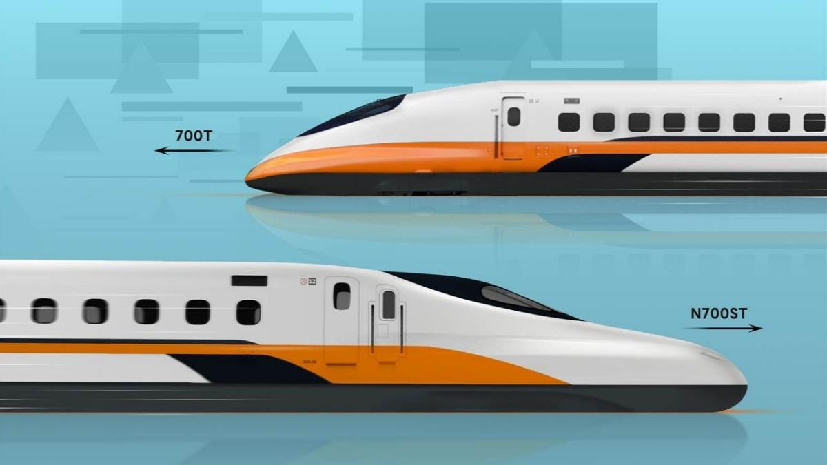 新列車車頭以亮白色為主體,橘、黑雙色曲線延伸至車身。(圖/台灣高鐵提供)