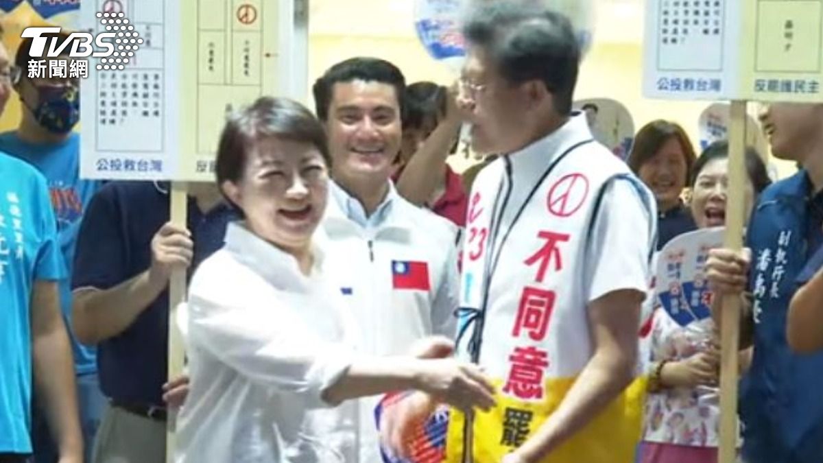台中市長盧秀燕與立委羅明才。(圖/TVBS)