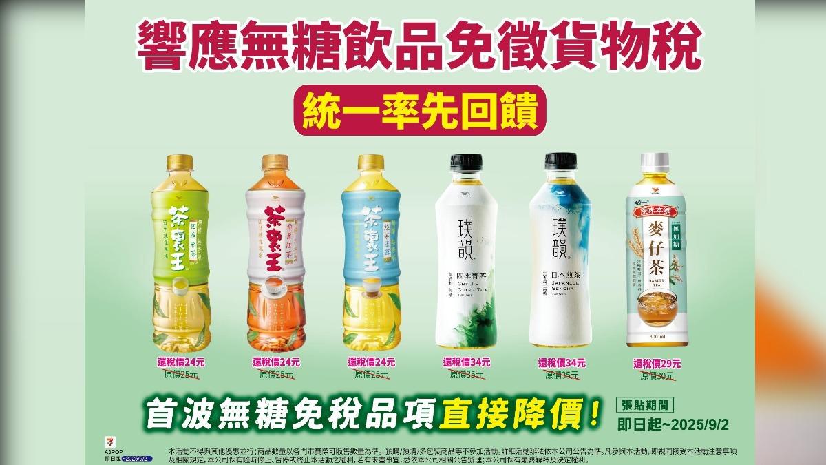 7-11宣布旗下六款茶飲調降價格。(圖/統一超商提供)