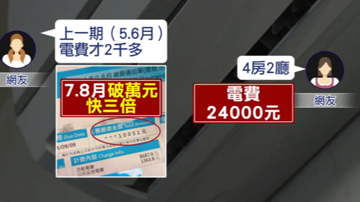 7、8月電費破萬,網籲「下載台電APP、請人檢測」。(圖/TVBS)