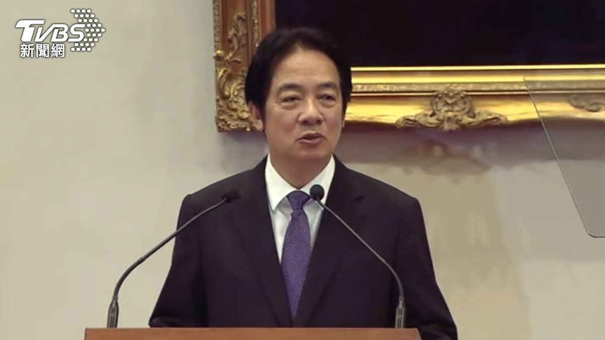 總統賴清德823晚間,在總統府發表談話,回應罷免與公投結果。(圖/TVBS)