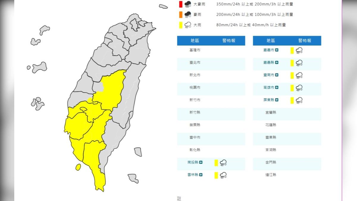 天氣/雷陣雨來了!7縣市大雨特報 暴雨持續至今晚
