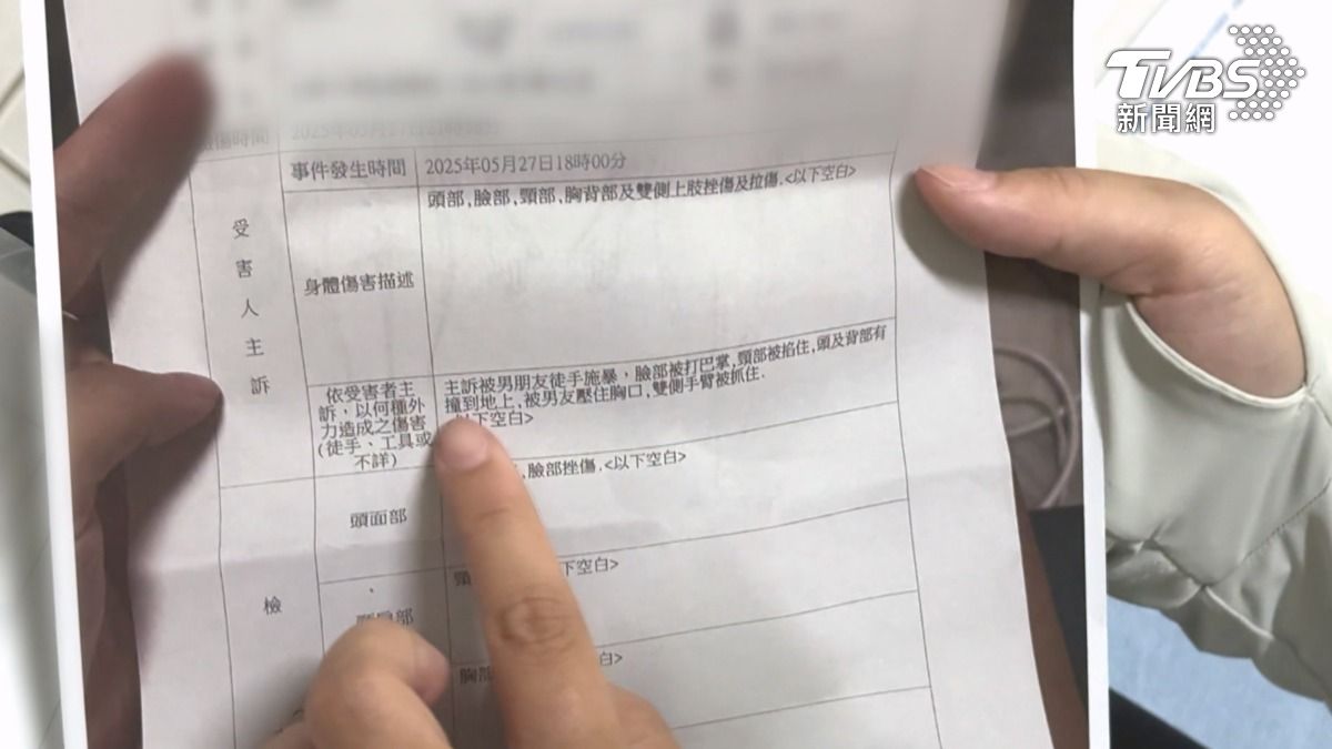 馬小姐除了向法院聲請保護令，同時間提告對方傷害和恐嚇罪（圖／TVBS）