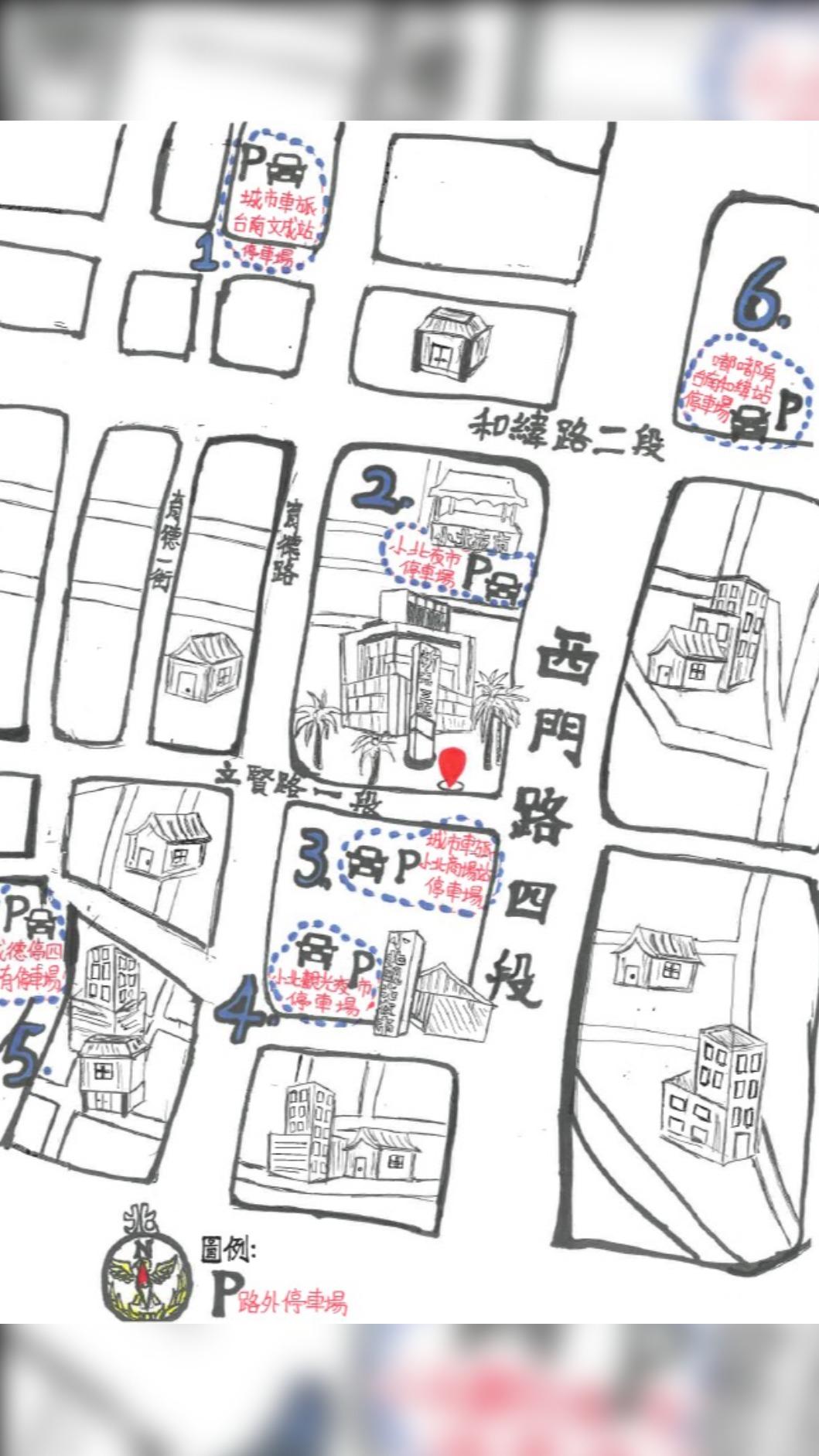 警方公布周遭6處平面停車場分布圖。(圖/TVBS)