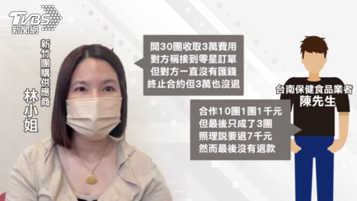 團購商怒批公司業務收錢不辦事,成效差,之後還不退錢。(圖/TVBS)