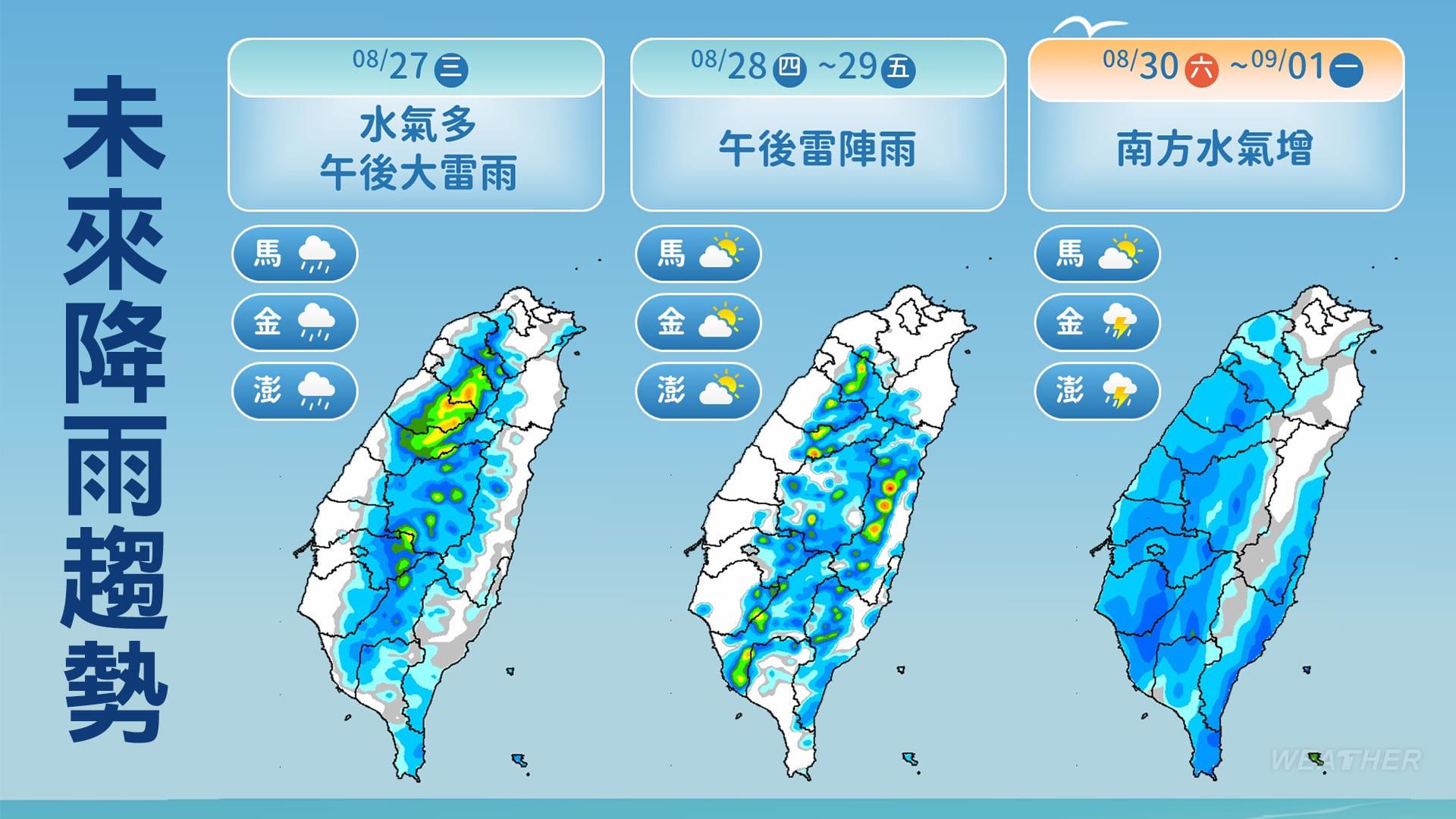 未來降雨趨勢。(圖/氣象署提供)