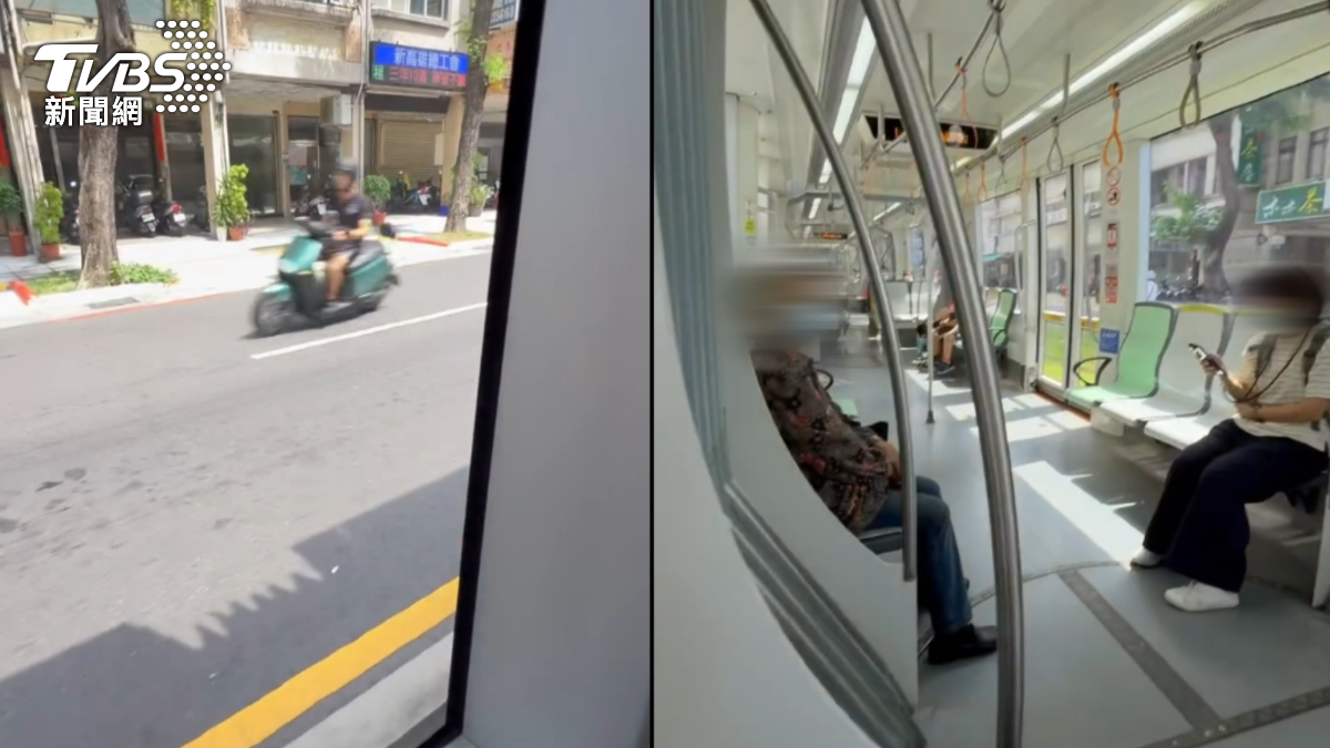 車廂乘客竊竊私語,往外頭一看,列車也跟一旁的汽機車方向不同,最後更連人帶車,直接退回了前一站(圖/翻攝Threads_linchengyou0226)