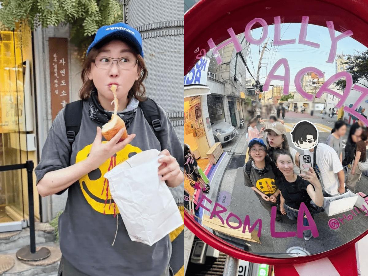 藍心湄旅行照中的寶藍色老帽是來自韓國潮牌 ADERERROR。(圖/翻攝自IG@hsinmei_lan)