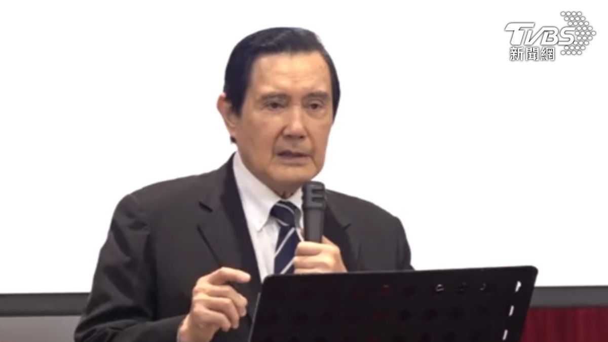 前總統馬英九29日出席國民黨抗戰勝利紀念座談時,情緒激動。(圖/TVBS)