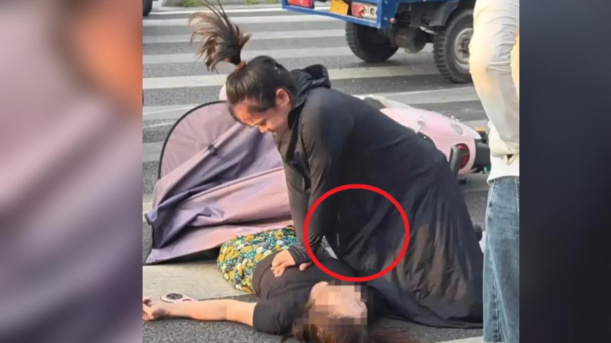 陸網「孕婦跪地CPR」影片瘋傳糗了! 本人親回:我不是孕婦