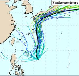 颱風模擬路徑。(圖/翻攝weathernerds)