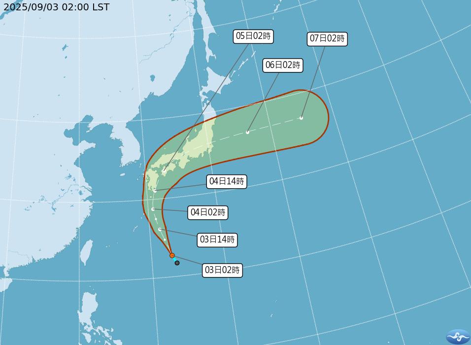 準颱風琵琶預測路徑。(圖/氣象署)