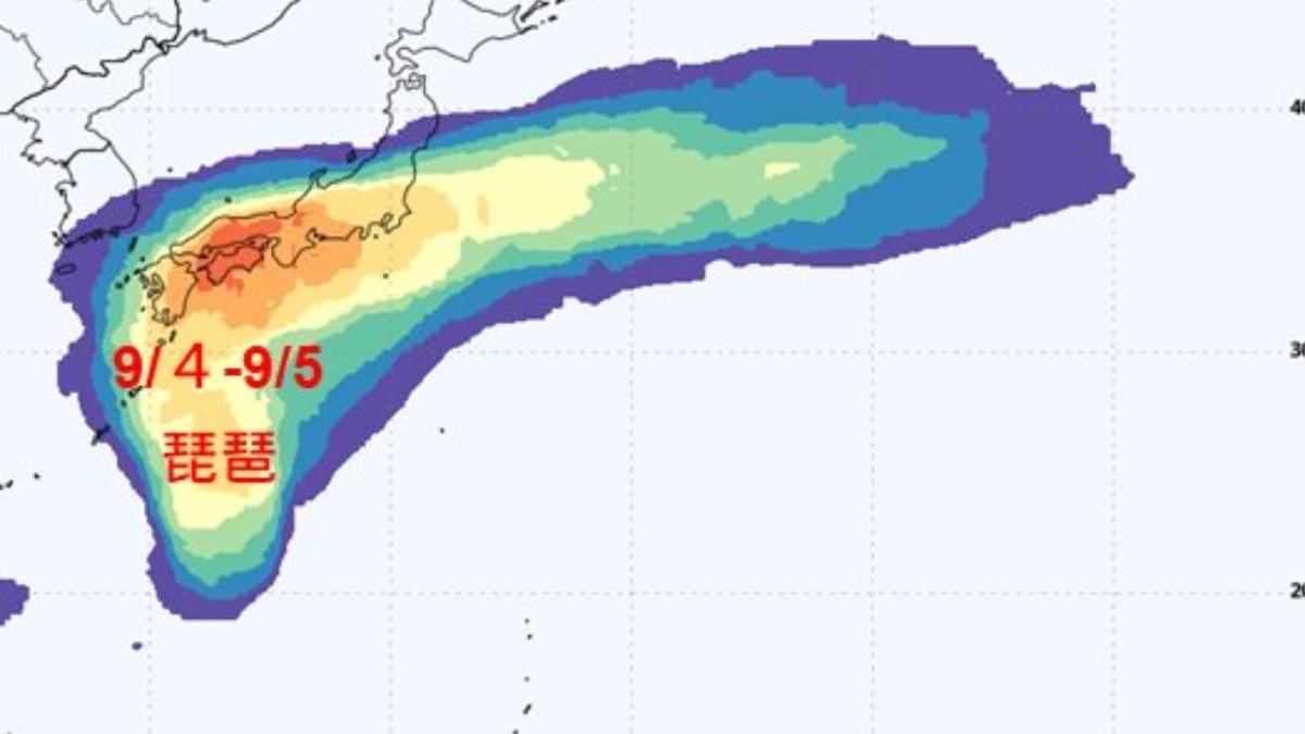 天氣/準琵琶颱風路徑大迴轉!這時生成撲日本 連3天橫掃出遊當心