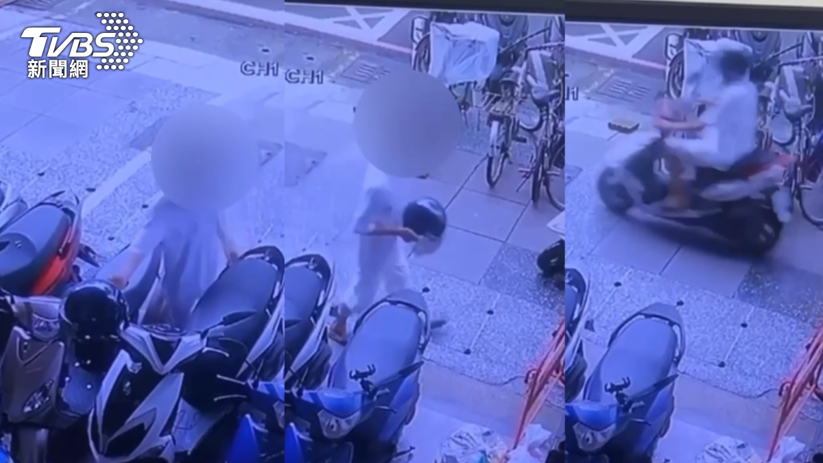 45歲的戴姓男子,8月初在高雄鹽埕區,偷拿民眾的安全帽,還是法院通緝的通緝犯(圖/TVBS)