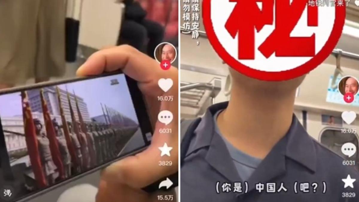 陸大媽日本地鐵擴音超大聲看93閱兵 遭制止激動回嗆:血脈覺醒
