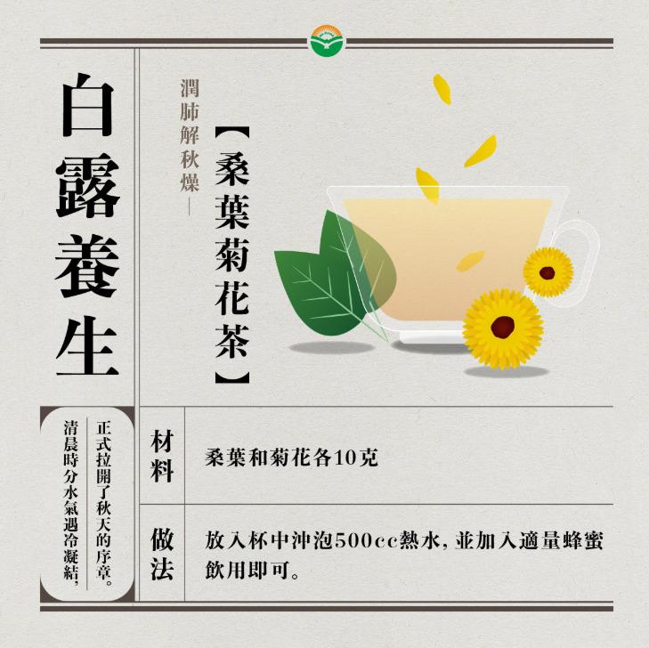 養生食譜1:桑葉菊花茶。(圖/馬光醫療網)