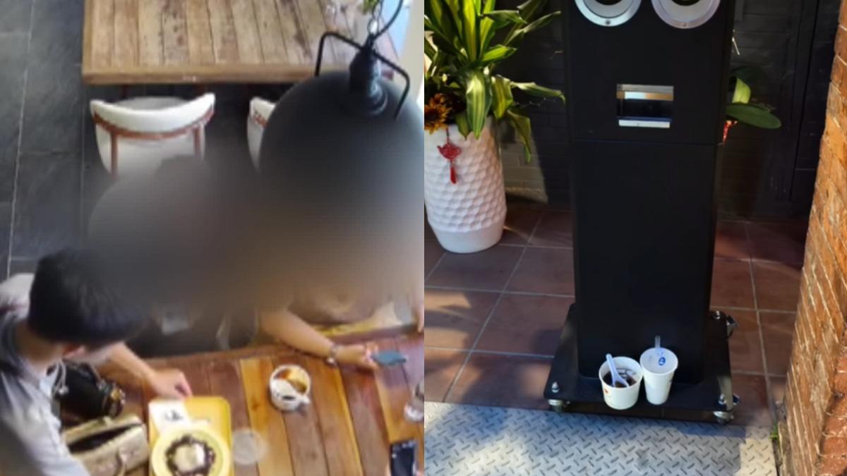 咖啡館消費帶外食被提醒,不只嗆店員還把垃圾丟門口。(圖/獅鄉咖啡文創館提供)