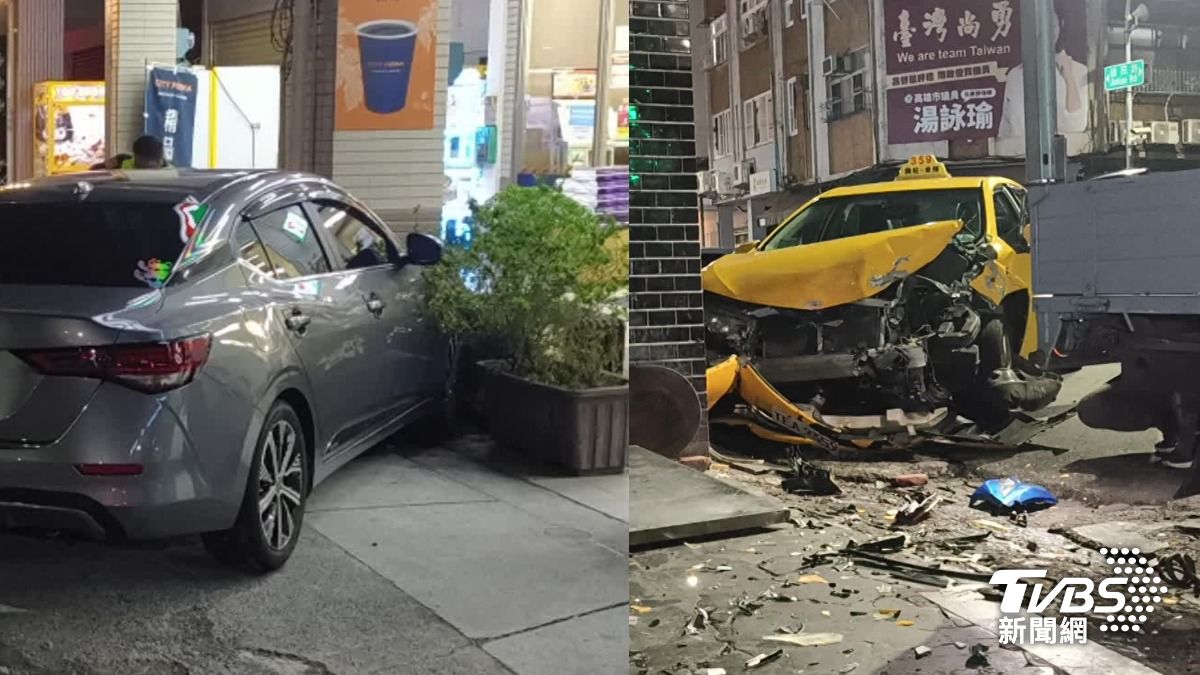 高雄凌晨「撞」況連連 無照少年撞爛車、女駕駛左轉衝超商