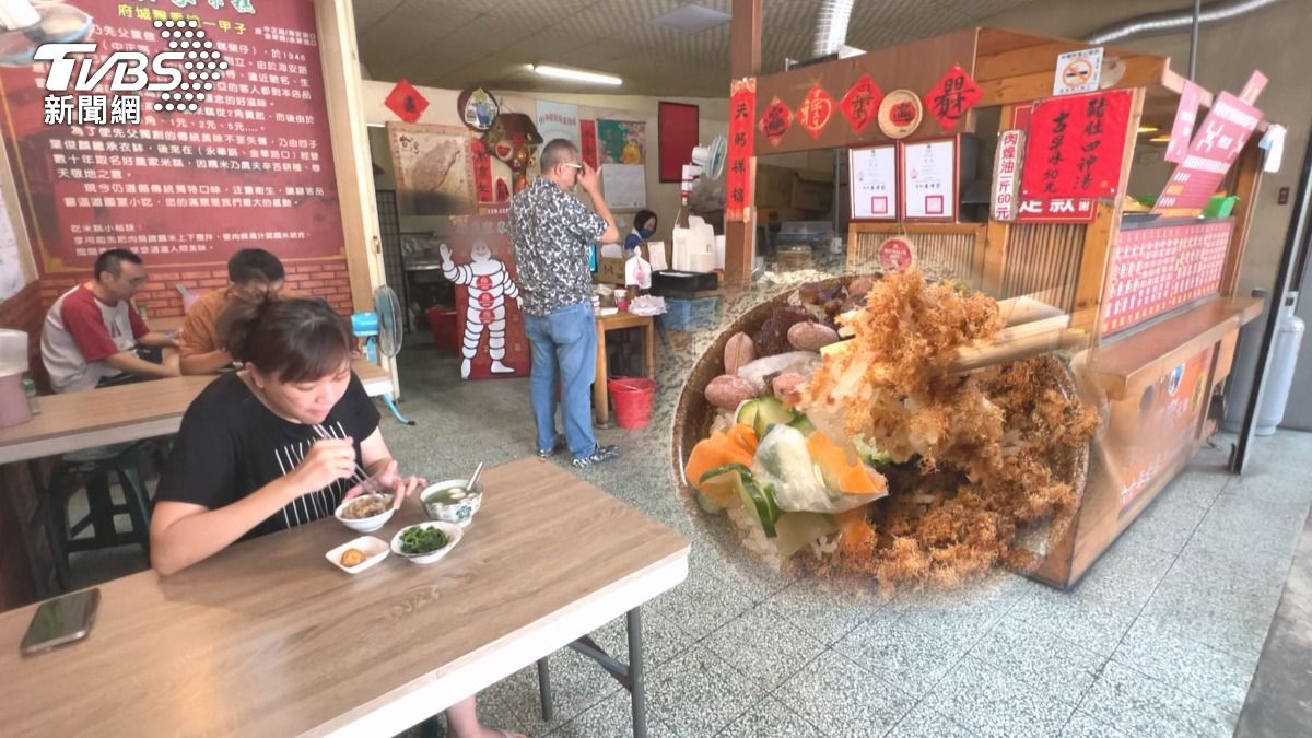 台南中西區一間由父子倆接力經營80年的米糕老店，連續三年獲必比登推薦。（圖／TVBS）